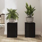 vidaXL Support de Plante 2 Pièces Chêne noir 25 x 25 x 35 cm