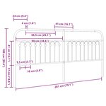 vidaXL Tête de lit de remplacement métal blanc 200 cm