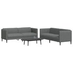 vidaXL Ensemble de canapés 2 Pièces gris foncé tissu