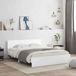 vidaXL Cadre de lit Blanc 150 x 200 cm Bois d'ingénierie