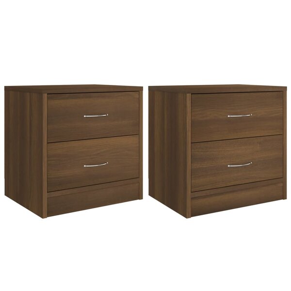 vidaXL Tables de chevet 2Pièces chêne marron 40x30x40cm bois d'ingénierie