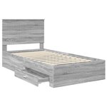 vidaXL Cadre de lit Gris Sonoma 100 x 200 cm Bois d'ingénierie