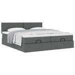 VidaXL Cadre de lit ottoman avec matelas gris foncé 160x200cm tissu