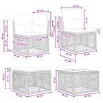vidaXL Ensemble de canapé de jardin 11 Pièces Beige polyrotin