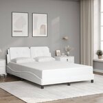 vidaXL Cadre de lit sans matelas blanc 140x200 cm similicuir