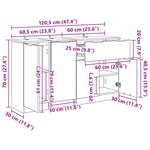 vidaXL Buffet avec tiroir 3 Pièces Bois Ancien Bois d'ingénierie