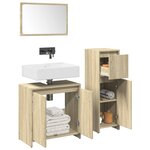 vidaXL Ensemble de meubles de salle de bain 3 Pièces chêne sonoma