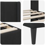 vidaXL Cadre de lit avec tête de lit Noir 140 x 190 cm Velours