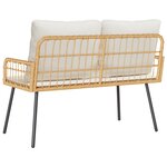 Banc de jardin vidaXL Naturel 114x64x78 cm Poly Rattan