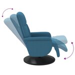 vidaXL Fauteuil inclinable avec repose-pied bleu velours