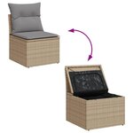 vidaXL Salon de jardin et coussins 13 Pièces mélange beige résine tressée