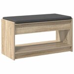 vidaXL Banc d'entrée avec coussin Chêne Sonoma 83 x 38 x 45 cm