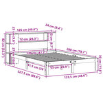 vidaXL Lit bibliothèque sans matelas 120x200 cm bois de pin massif