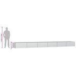 vidaXL Lit surélevé de jardin 600x80x45 cm Acier galvanisé Argenté