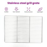 Grille de barbecue vidaXL avec poignées rectangulaires 67x40 cm en inox 304