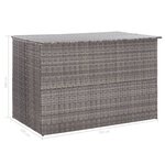 vidaXL Boîte de rangement de jardin gris 150x100x100 cm résine tressée