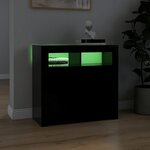 vidaXL Buffet avec lumières LED noir 80x35x75 cm
