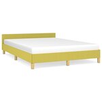 vidaXL Cadre de lit avec tête de lit Vert 140x190 cm Tissu