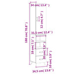 vidaXL Buffet haut Blanc brillant 34 5x34x180 cm Bois d'ingénierie