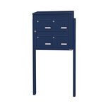 Bloc collectif leabox.com  2x2  grade 3  simple face  Extérieur  fixation sur pieds à sceller  Bleu Saphir RAL 5003 finition brillante