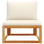 vidaXL Canapé de jardin sans accoudoirs avec coussins en bois d'acacia et rotin