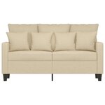 vidaXL Canapé à 2 places Crème 120 cm Tissu