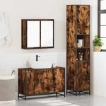 vidaXL Ensemble de meubles de salle de bain 3 Pièces Chêne fumé