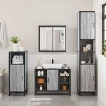 vidaXL Ensemble de meubles de salle de bain 3 Pièces Sonoma gris