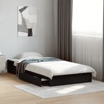 vidaXL Cadre de lit avec tiroirs sans matelas noir 90x190 cm