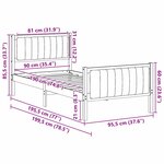 vidaXL Cadre de lit avec tête de lit Marron et gris clair 90 x 190 cm