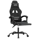 vidaXL Chaise de jeu pivotante avec repose-pied Noir Similicuir