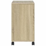 vidaXL Table d'appoint avec roues chêne sonoma bois d'ingénierie