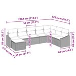 vidaXL Ensemble de salle à manger pour jardin 8 Pièces Marron  Crème