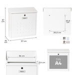 Boîte aux Lettres en Acier  Premium Maxi E5611  Grande capacité  Blanc