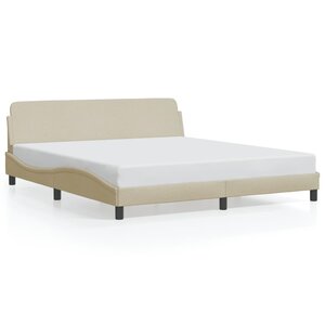 vidaXL Cadre de lit sans matelas crème 180x200 cm tissu