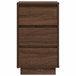 vidaXL Table de chevet avec lumières LED chêne marron 38x34x65 cm