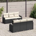vidaXL Ensemble de canapé de jardin Noir 55 x 55 x 37 cm polyrotin