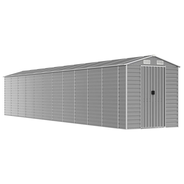 vidaXL Abri de jardin gris clair 191 x 980 x 198 cm en acier galvanisé