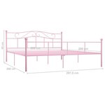 vidaXL Cadre de lit Rose Métal 200x200 cm