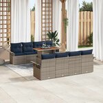 vidaXL Ensemble de canapé de jardin 9 Pièces Gris Poly rotin