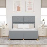 vidaXL Cadre de lit avec tête de lit Gris clair 140 x 200 cm tissu