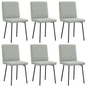 vidaXL Chaises à manger lot de 6 gris clair velours