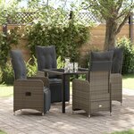 vidaXL Ensemble de jardin 5 pièces avec coussins gris