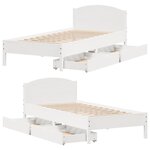 vidaXL Cadre de lit sans matelas blanc 90x190 cm bois de pin massif