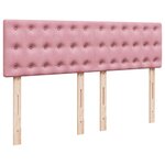 vidaXL Sommier à lattes de lit avec matelas Rose 140x190 cm Velours