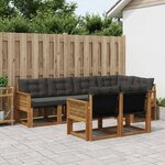 vidaXL Ensemble de canapés d'extérieur 7 pc Naturel et noir