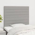 vidaXL Têtes de lit 2 Pièces Gris clair 100x5x78/88 cm Tissu