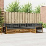 vidaXL Ensemble de canapés d'extérieur 5 Pièces Naturel et Anthracite