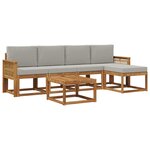 vidaXL Ensemble de canapés d'extérieur 6 Pièces Naturel et gris clair