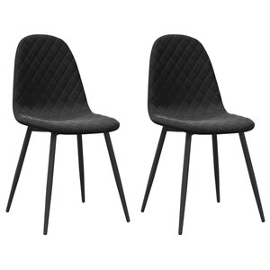 vidaXL Chaises à manger lot de 2 Noir Velours